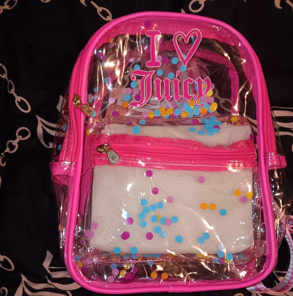 Juicy Couture Kids Pink Clear Backpack